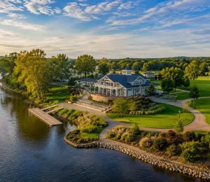 Glastonbury Riverfront Park Landscape Aerial riverfront landscape representing Glastonbury, Connecticut